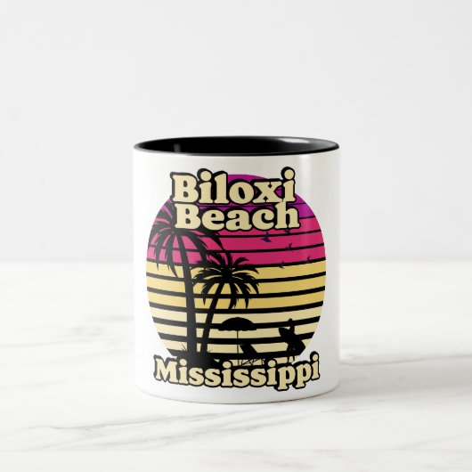  Biloxi Beach Mississippi Tweekleurige Koffiemok (Center)