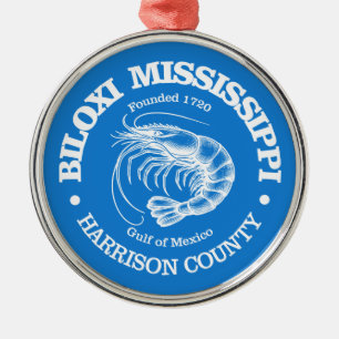 Biloxi (garnalen) metalen ornament