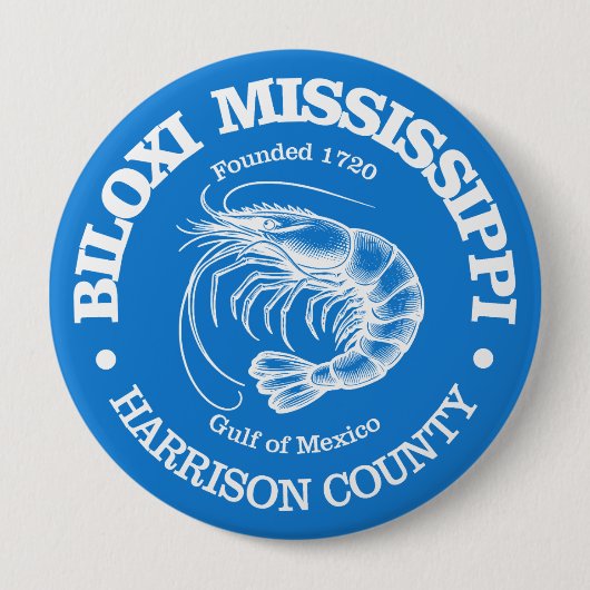 Biloxi (garnalen) ronde button 4,0 cm (Voorkant)