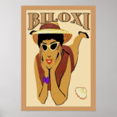 Biloxi, Lady on Beach Poster (Voorkant)