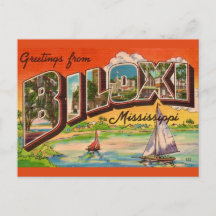 Biloxi Miss Groeten Vintage Ansichtkaart