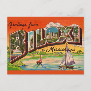 Biloxi Miss Groeten Vintage Ansichtkaart Briefkaart