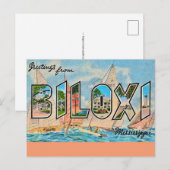 Biloxi Miss Vintage Postcard Briefkaart (Voorkant / Achterkant)