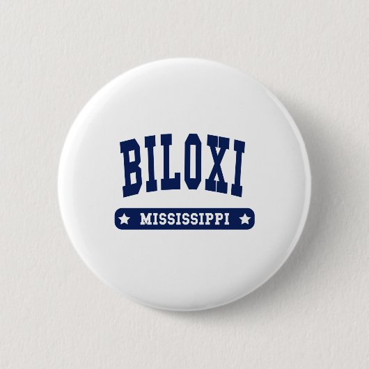 Biloxi Mississippi College Style t shirten Ronde Button 5,7 Cm (Voorkant)