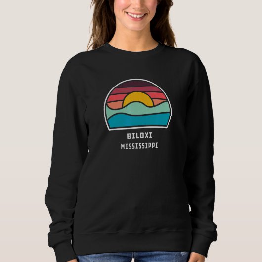 Biloxi Mississippi Cool Minimalist Ocean Wave Trui (Voorkant)