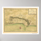Biloxi Mississippi Fortification Map 1721 Poster (Voorkant)