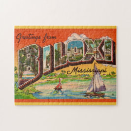 Biloxi Mississippi Groeten Briefkaart Legpuzzel