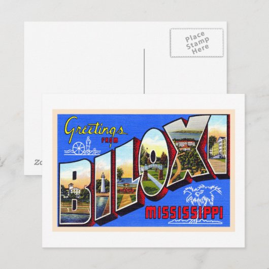Biloxi Mississippi  groot Briefkaart (Voorkant / Achterkant)