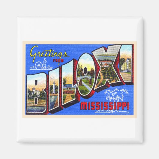 Biloxi Mississippi  groot Briefkaart Magneet (Voorkant)