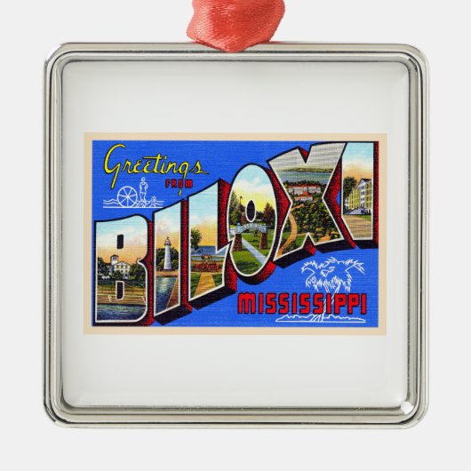 Biloxi Mississippi groot Briefkaart Metalen Ornament (Voorkant)
