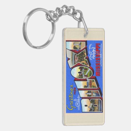 Biloxi Mississippi groot Briefkaart Sleutelhanger (Voorkant Links)