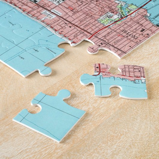 Biloxi Mississippi Map (1992) Legpuzzel (Zijkant)