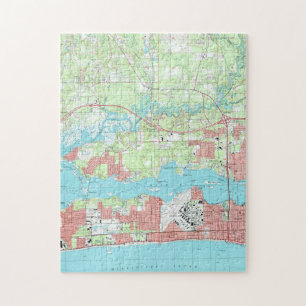 Biloxi Mississippi Map (1992) Legpuzzel