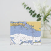 Biloxi, Mississippi Nautical Harbour Chart Briefka Briefkaart (Staand voorkant)
