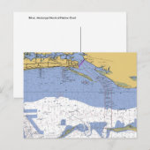 Biloxi, Mississippi Nautical Harbour Chart Briefka Briefkaart (Voorkant / Achterkant)