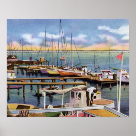 Biloxi Mississippi Shrimp Boats Poster (Voorkant)