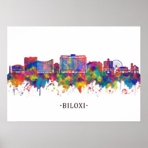 Biloxi Mississippi Skyline Poster