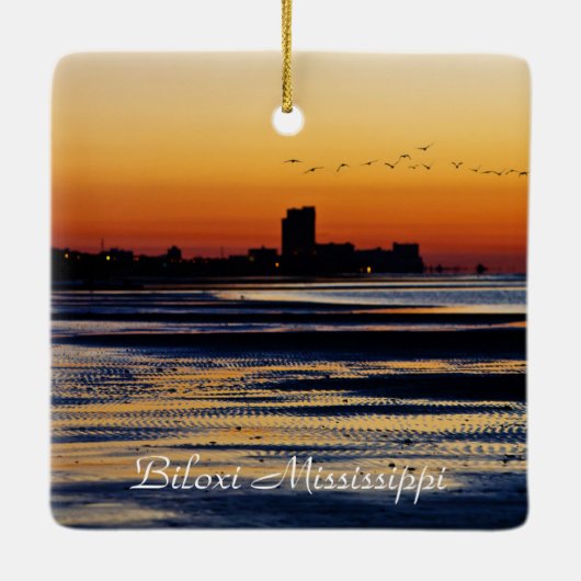 Biloxi Mississippi Sunrise Keramisch Ornament (Achterkant)