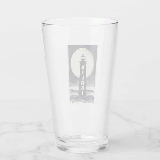 Biloxi Mississippi vuurtoren Moon Glas (Achterkant)