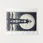 Biloxi Mississippi vuurtoren Moon Wandkleed (Voorkant (horizontaal))