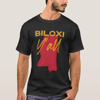 Biloxi Mississippi Y'ALL MS Pride State Kaart Scha T-shirt