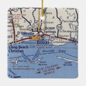 Biloxi MS Map Keramisch Ornament (Achterkant)