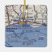 Biloxi MS Map Keramisch Ornament (Voorkant)