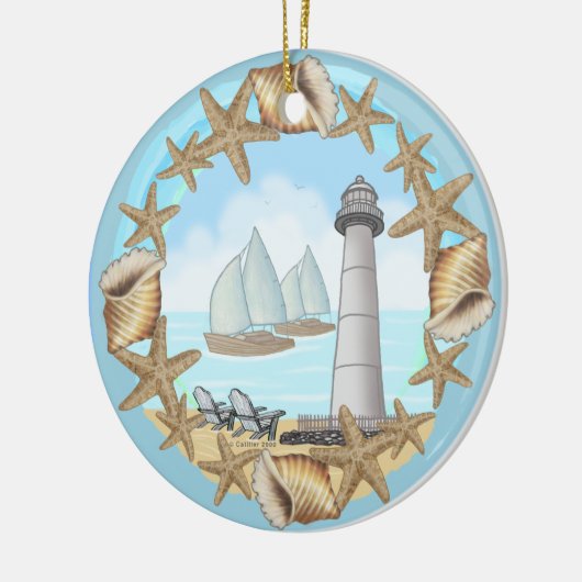 Biloxi vuurtoren, keramisch ornament (Links)