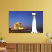 Biloxi-vuurtoren op het geluid op het nachtcanvas canvas afdruk (Insitu (Woonkamer))