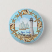Biloxi vuurtoren ronde button 5,7 cm (Voorkant)