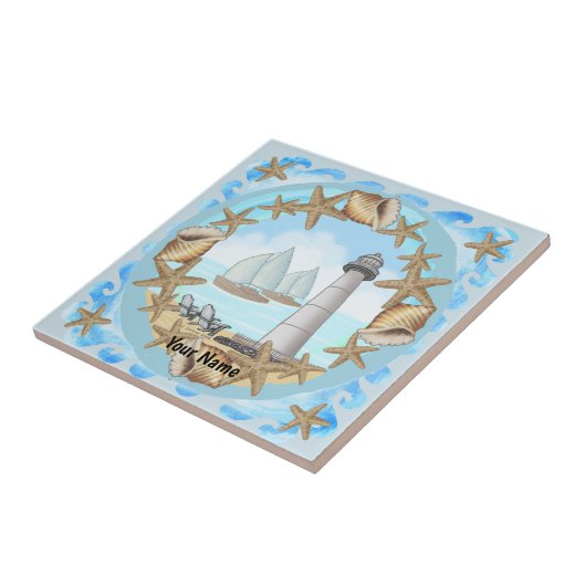 Biloxi vuurtoren tegeltje (Zijkant)