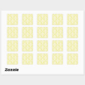 BILTMORE DAMASK IN WIT OP GEEL VIERKANTE STICKER (Vel)
