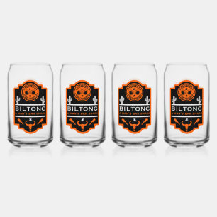 Biltong en bier blikvorm glas