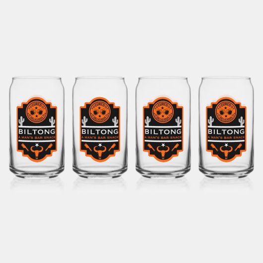 Biltong en bier blikvorm glas (Voorkant)