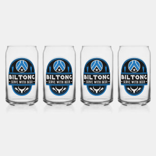 Biltong en bier blikvorm glas