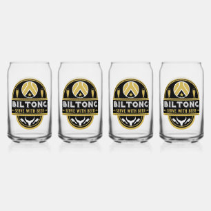 Biltong en bier blikvorm glas
