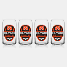 Biltong en bier blikvorm glas