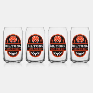 Biltong en bier blikvorm glas