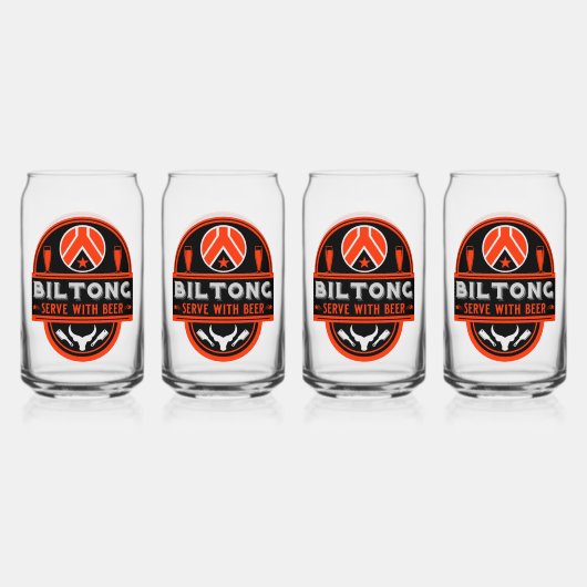 Biltong en bier blikvorm glas (Voorkant)