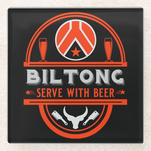 Biltong en bier glazen onderzetter (Voorkant)