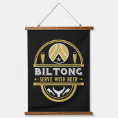 Biltong en bier hangend wandkleed (Voorkant)