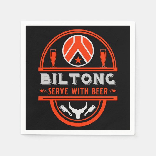 Biltong en bier servet (Voorkant)