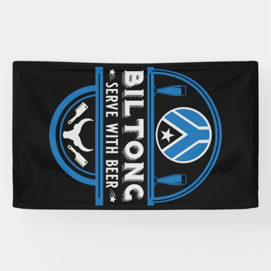 Biltong en bier spandoek (Horizontaal)