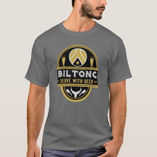 Biltong en bier t-shirt (Voorkant)