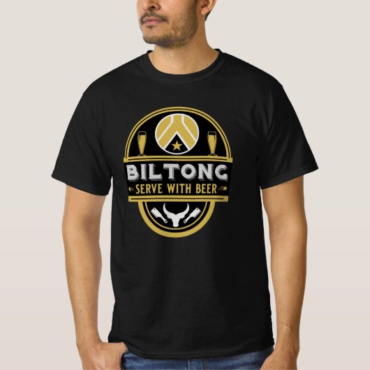 Biltong en bier t-shirt (Voorkant)