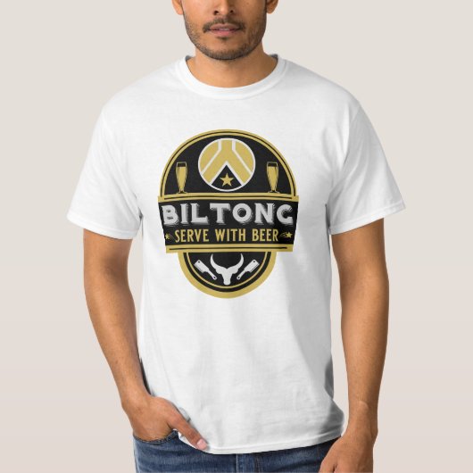 Biltong en bier t-shirt (Voorkant)