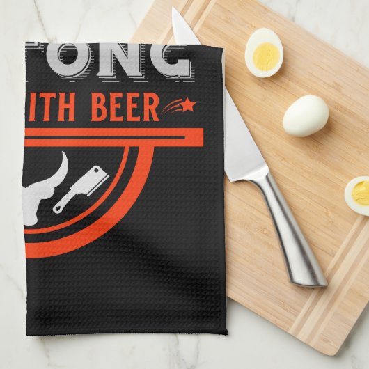 Biltong en bier theedoek (Quarter Fold)