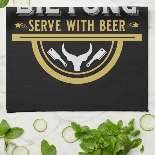 Biltong en bier theedoek (Gevouwen)