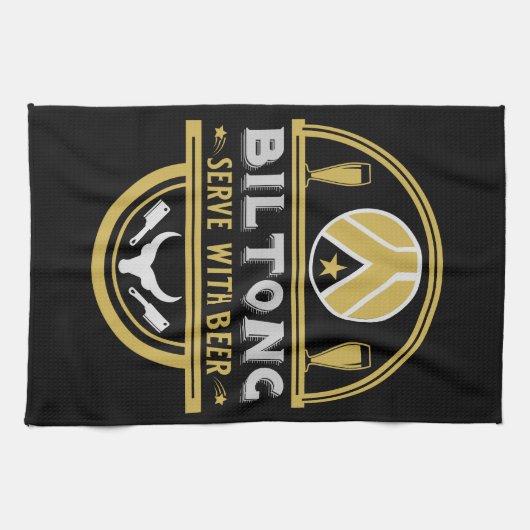 Biltong en bier theedoek (Horizontaal)