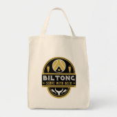 Biltong en bier tote bag (Voorkant)